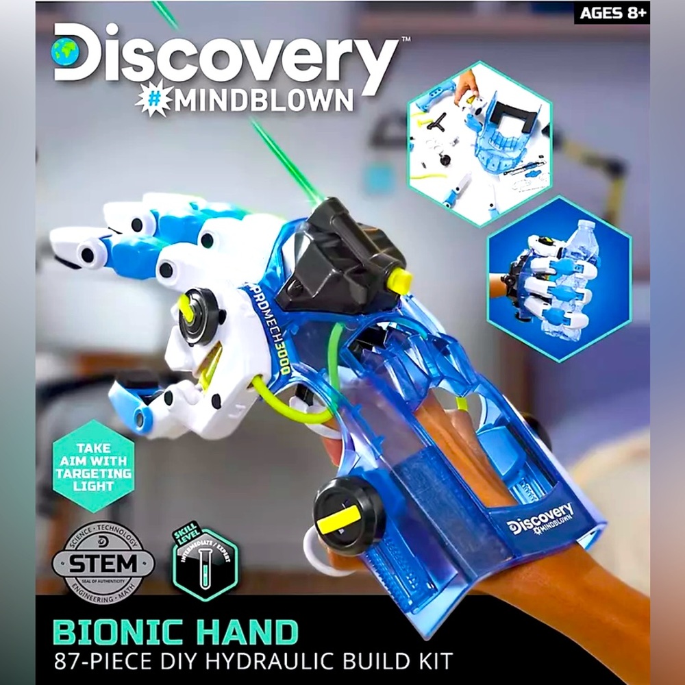 Discovery #MINDBLOWN Bionic Hand DIY Hydraulic Build Kit. Stem Learning 8+ yrs